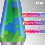 Lava The Original Lamp - 16.3 Emerald Tide ?C Classic Liquid Motion Lamp - Yellow Wax and Blue Liquid - Item #5139 (Amazon Exclusive)