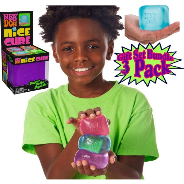 Nice Cube Translucent NeeDoh - 3 Pack (Purple/Pink/Blue)