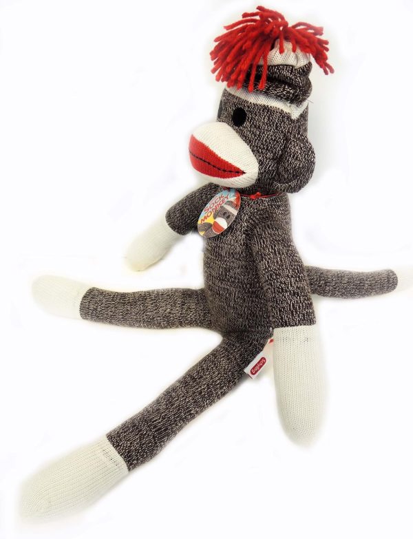 Schylling Brand Classic 20 Retro Sock Monkey Stuffed Animal - Knitted Texture Original Look - Ages 12 Months and Up